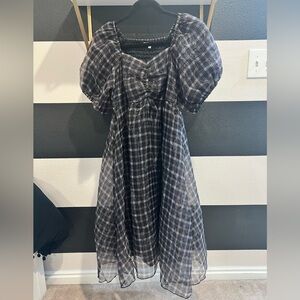 Baevely Gray Plaid Dress